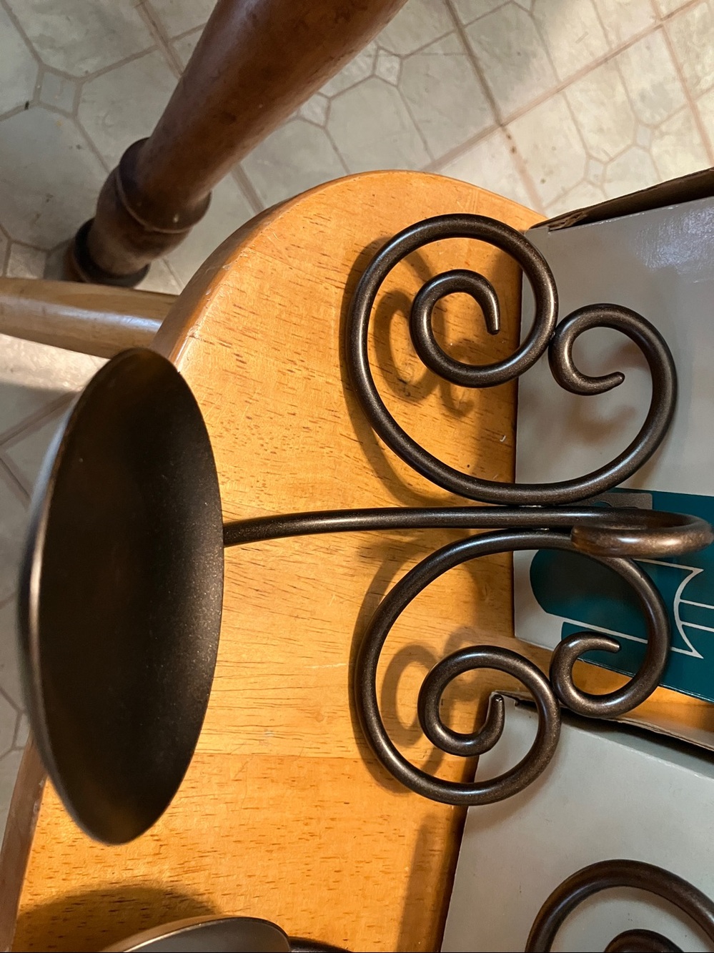 New. Set of 2. Partylite pewter look hanging Viking sconces about 5” high n 8” - Picture 3 of 12